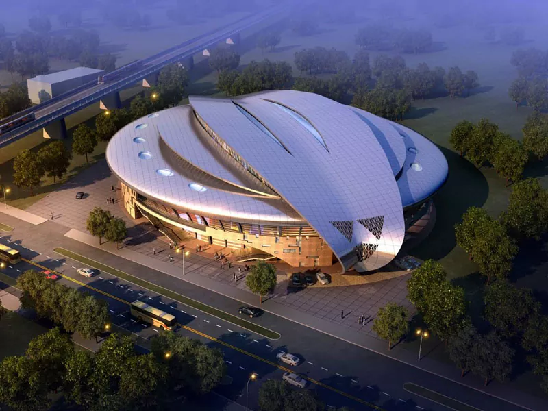 Prefab stadionkonstruksjon med stålstruktur